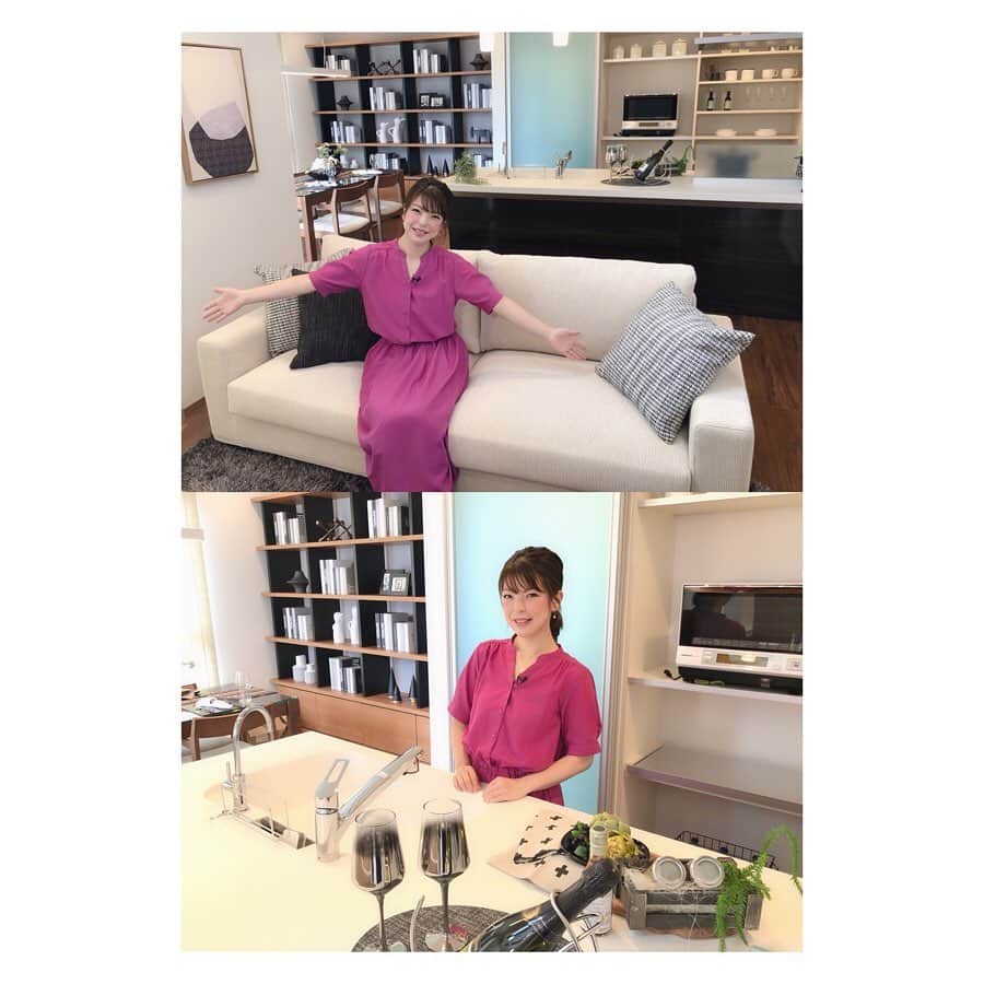 倉窪莉沙のインスタグラム：「* 引っ越ししました〜🤗 . と言いたいところですが...🥺 先日、テレビ和歌山「街ネタ和歌山」のロケでタマホーム和歌山支店さんへ行ってきました❣️素敵なモデルハウスをご紹介しています🏠✨ぜひご覧ください。7月13日〜15日は『タマホーム和歌山支店 移転 グランドオープン 見学会』が行われます！ . 放送はあす7月11日(木)19:53から！ （再放送 7/12 23:58〜・7/13 14:55〜） . #テレビ和歌山 #街ネタ和歌山 #タマホーム #タマホーム和歌山支店 #グランドオープン #マイホーム #住宅会社 #リビング #キッチン #和歌山 #みかん #アナウンサー #ママ時々アナウンサー #ママウンサー #レポーター . 普段は娘に引っ張られるのでネックレスとブレスレットはあまりつけませんが、お洒落なお部屋に合わせてお気に入りのネックレス&ブレスレット&ピアスを💎気分が上がる💓 #AHKAH #アーカ」