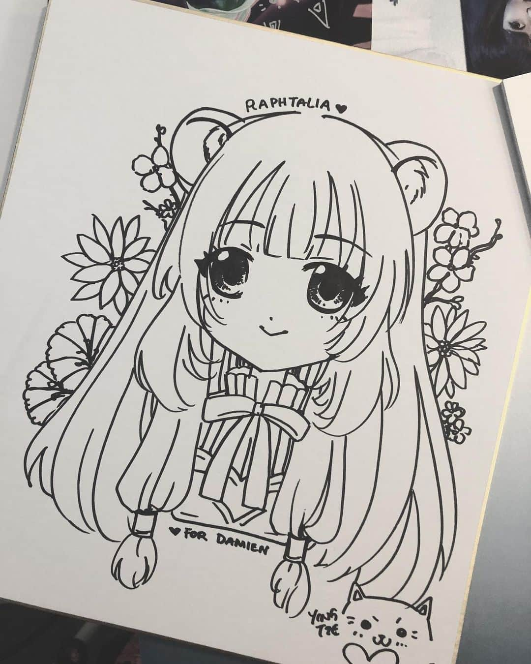 YingTzeさんのインスタグラム写真 - (YingTzeInstagram)「Raphtalia Shikishi Board Drawing for @daymien ! 🐻✨ _ Haven’t been posting for a few days ~ do you miss me ? My livestream will be back tonight at 8pm - 12 am ~ going to climb rank in Mobile Legends ! See you later at my Facebook Page ! ▶️ www.facebook.com/yingtze1206 _ #blessed #raphtalia #risingoftheshieldhero #tatenoyuushanonariagari #fanart #shikishi #kemonomimi」7月10日 18時56分 - yingtze