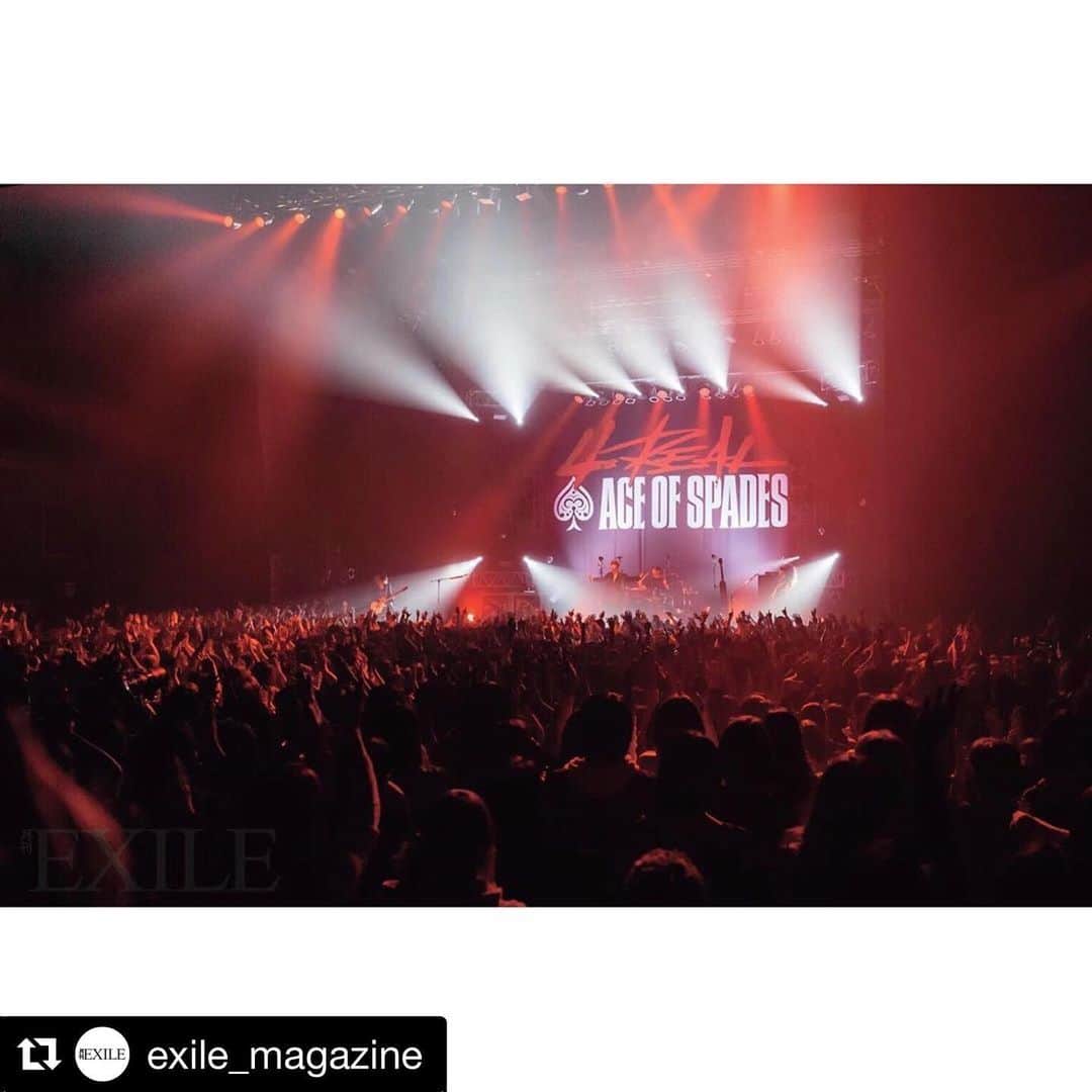 宮上元克のインスタグラム：「#Repost @exile_magazine with @get_repost ・・・ 【ACE OF SPADES】 本日発売日‼️ ACE OF SPADES「ACE OF SPADES 1st TOUR 2019 "4REAL" -Legendary night-」DVD & Blu-ray📀  2012年のデビューから約6年、2019年2月～3月に行われた初の全国ツアー「ACE OF SPADES 1st. TOUR 2019 “4REAL”」からZepp Osaka Bayside公演の模様を余すところなく収録🎦 Zepp Osaka Bayside公演では"SIN"、"TIME FLIES"の2曲に登坂広臣(三代目J SOUL BROTHERS from EXILE TRIBE)がサプライズゲスト出演✨ さらに、ツアー最終日のZepp SapporoにはGLAYのTERUとTAKUROがサプライズ出演✨ 札幌で再び起きた伝説の夜についてはTERUとTAKUROが出演したアンコール部分の"SCREAM"、"Rising Sun"、"グロリアス"を特別に収録‼️ 初回生産限定盤(2Blu-ray/2DVD+フォトブック)と通常盤(2Blu-ray/2DVD)でのリリース。 初回生産限定盤のみツアーのドキュメント映像を収録💥 ◇◆◇◆◇◆◇◆◇◆◇◆◇◆◇◆◇◆◇◆◇◆◇◆◇ バックナンバーの『月刊EXILE 6月号』(2019)では、Zepp Osaka Baysideでのライブをレポート📝三代目 J SOUL BROTHERS 登坂広臣がゲストで登場などスペシャルな公演の模様は必見です💫ぜひこちらも併せてチェックしてください☑️ ◇◆◇◆◇◆◇◆◇◆◇◆◇◆◇◆◇◆◇◆◇◆◇◆◇ 【商品形態】 【DVD(2枚組)】 RZBD-86851～2 / 6,000円(本体価格)+税 ※初回生産限定盤. . 【Blu-ray Disc(2枚組)】 RZXD-86853～4 / 7,000円(本体価格)+税 ※初回生産限定盤. . 【DVD(2枚組)】 RZBD-86855～6 / 5,000円(本体価格)+税. . 【Blu-ray Disc(2枚組)】 RZXD-86857～8 / 6,000円(本体価格)+税 . . －－－－－－－－－－－－－－－－－－－－ ACE OF SPADES official website https://www.aceofspades.jp  月刊EXILEのバックナンバーは、 下記のEXILE TRIBE STATION ONLINE、Fujisan.co.jpからご購入いただけます。 http://www.exiletribestation.jp/onlineshop/ http://www.fujisan.co.jp/」