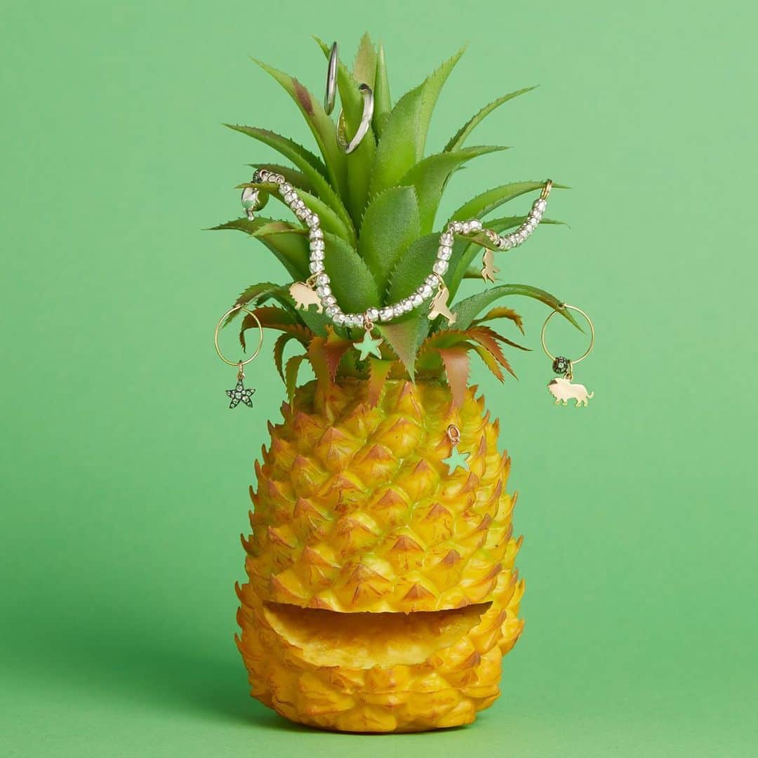 ドドさんのインスタグラム写真 - (ドドInstagram)「Let's get tropical, it's Pina Colada Day! Celebrate it with a pineapple hairdo and lots of colored DoDos. . . #dodojewels #dodocharm #dodosummer #pinacoladaday」7月10日 19時51分 - dodojewels