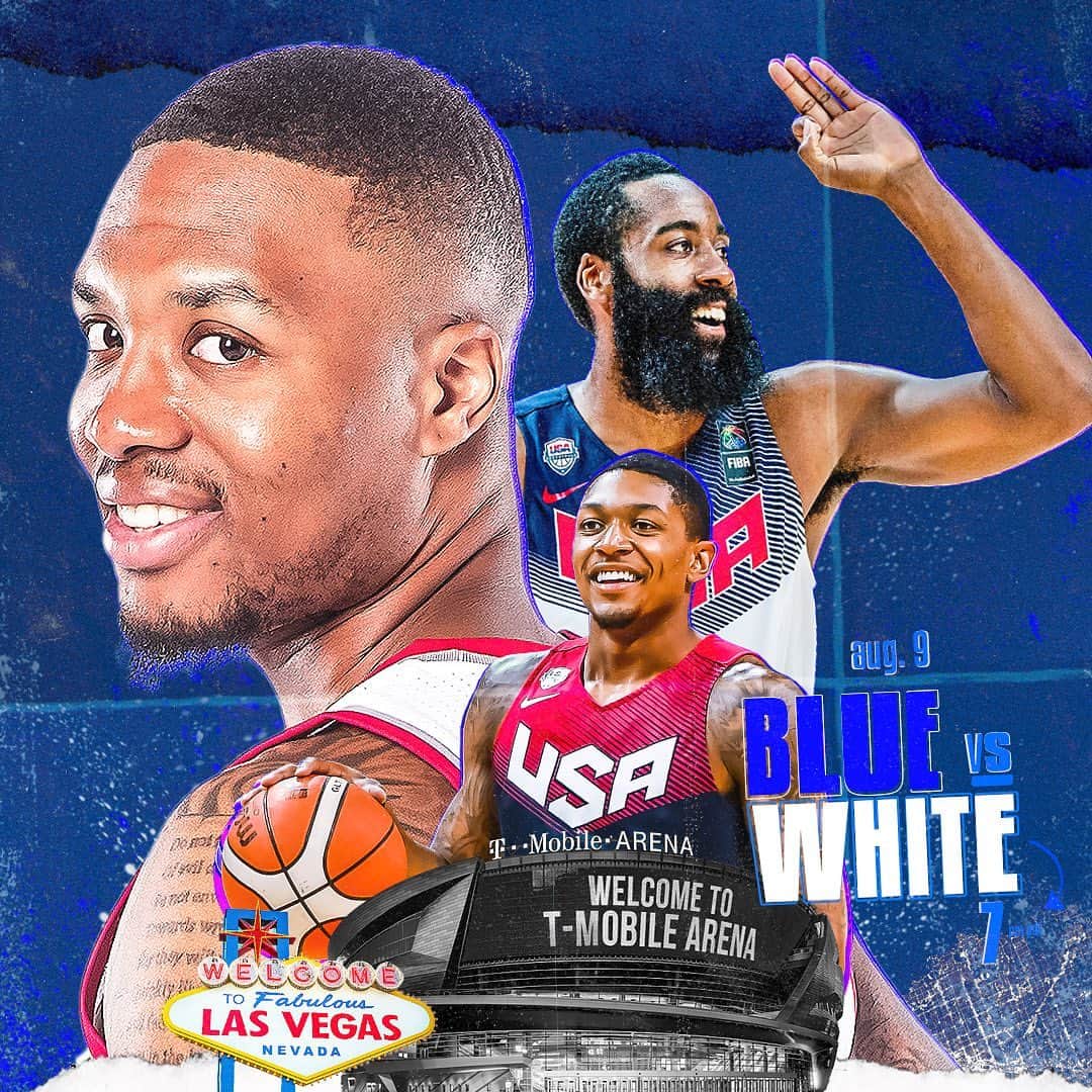 USA Basketballさんのインスタグラム写真 - (USA BasketballInstagram)「Star power? We got it. One month out from the Blue-White intrasquad exhibition in Las Vegas. Need tickets? Swipe up in our story 👊」7月10日 13時30分 - usabasketball