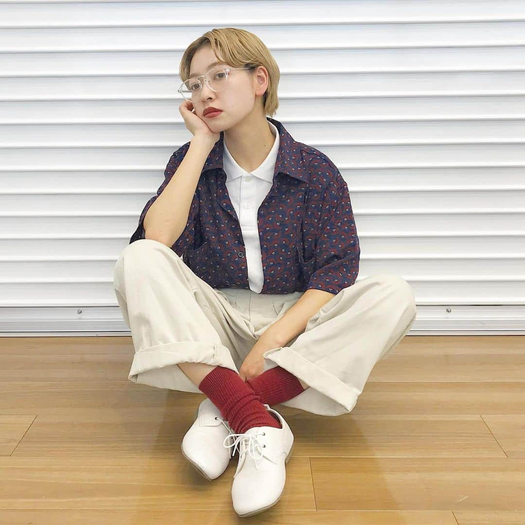 mahoさんのインスタグラム写真 - (mahoInstagram)「＊ 元気です 柄シャツは @kutir_official . . #ootd#fashion#メンズライク#古着好きな人と繋がりたい#古着#古着コーデ#おしゃれさんと繋がりたい#フリクロ#フルジョ#コーデ#コーディネート#instagood#outfit#instalike#coordinate#mensfashion#used#kutir#ralphlauren#無印良品#uniqlo」7月10日 20時14分 - mhpht_