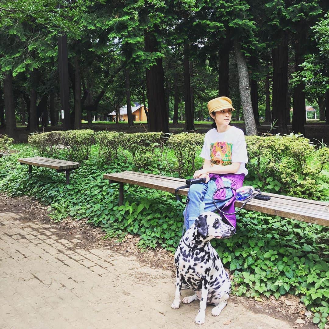 高岡早紀 さんのインスタグラム写真 - (高岡早紀 Instagram)「愛犬と散歩。 何にも考えずに、ただ散歩。 大切な大切な大事な時間。。」7月10日 16時10分 - saki_takaoka