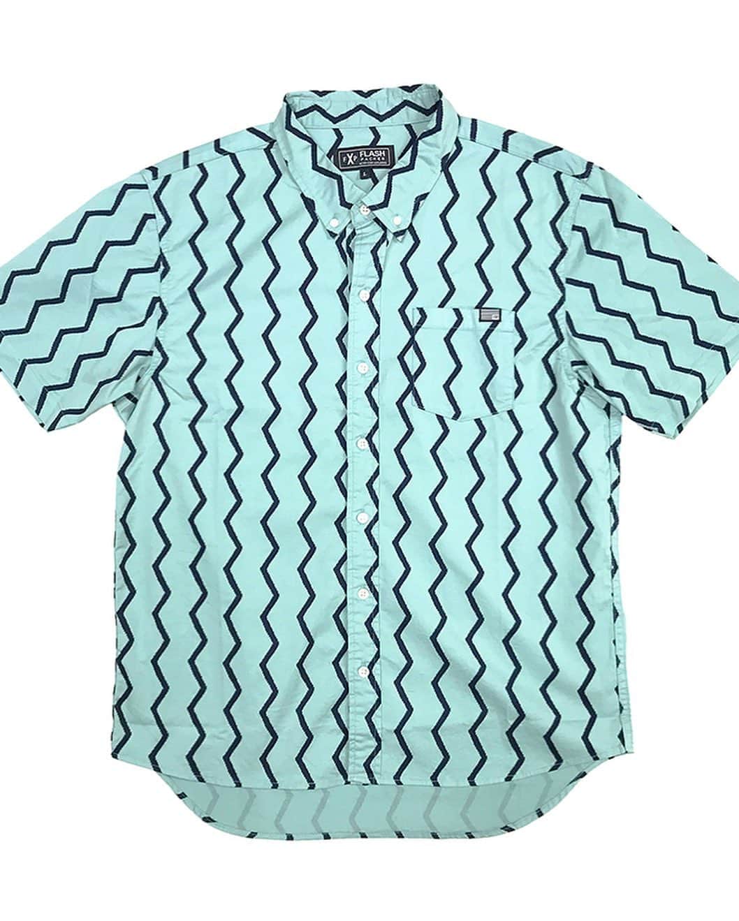 hiroecdさんのインスタグラム写真 - (hiroecdInstagram)「夏。ラフ&クリーンに決めるシャツ。あえてのボタンダウンが新鮮。 ・ ・ ・ 特徴的な3パターンの幾何学柄が目を引く半袖ボタンダウンシャツ。 縫製を終え、製品が仕上がってから最後に色を染めるガーメントダイを施し、独特の風合いとアタリを出している。 ・ ・ ・ フラッシュパッカー FXP19HS-04-01  98% Cotton, 2% PU 【Price】 ¥13,000 +tax 【Colors】 PINK, MINT, BLUE 【Size】M, L, XL ・ ・ ・ ・ ・#フラッシュパッカー #サマー #サマーコーデ #シャツ #半袖シャツ #リラックス #リラックスフィット #ストライプ #幾何学 #ジオメトリック #ピグメント #インパクト #スタイル #セレクトショップ #ストリートスタイル #ストリートファッション #ストリートコーデ #ストリート系ファッション #ストリート系女子 #ストリート系男子 #メンズコーデ #ピグメント #サーフ #サーファー #サーフファッション #サーフスタイル」7月10日 18時14分 - flash_packer_hiroki_ishida