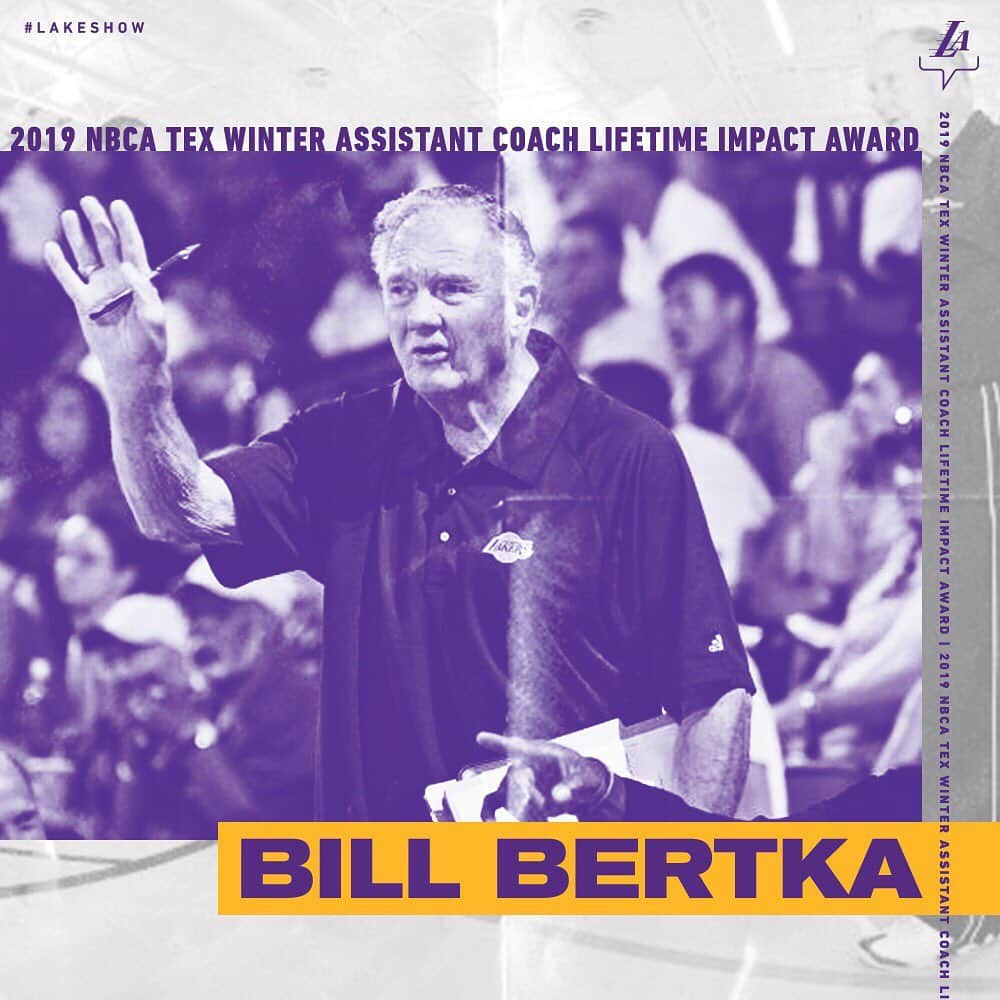 Los Angeles Lakersさんのインスタグラム写真 - (Los Angeles LakersInstagram)「Nobody more deserving of a Lifetime Achievement Award than 91-year-old legend Bill Bertka 🐐🐐🐐」7月11日 4時43分 - lakers