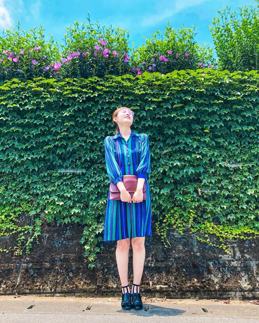 i_am_happpyのインスタグラム：「. . . . 🌵🍊🌞Nature is energy 🌞🍊🌵 . . . #古着#おさがりワンピース#松村佳奈」