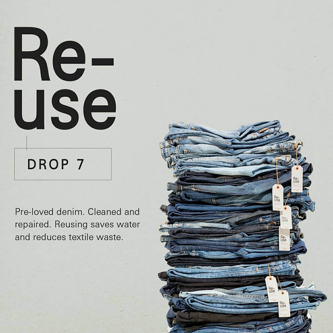 ヌーディージーンズさんのインスタグラム写真 - (ヌーディージーンズInstagram)「RE-USE DROP 7 NOW ONLINE! These are one-of-a-kind jeans. All Nudie Jeans Re-use garments are washed, repaired and ready to wear. Available for a limited time only. Shop link in bio.」7月10日 21時11分 - nudiejeans