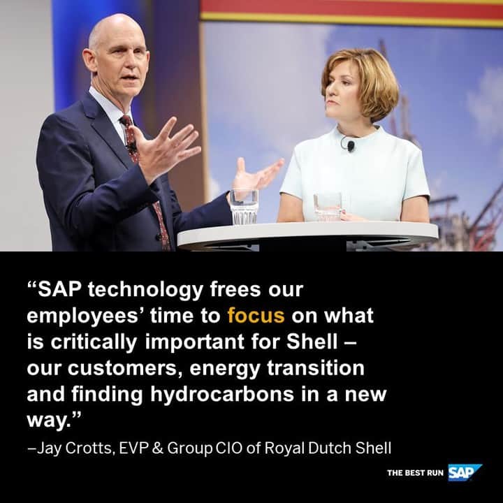 SAPさんのインスタグラム写真 - (SAPInstagram)「Royal Dutch @shell is focused on providing innovative, sustainable sources to power 🔋 the world 🌎. Jay Crotts explains the critical roles of the public cloud and SAP S/4HANA at #SAPPHIRENOW: http://sap.to/6179EQF2v」7月10日 22時05分 - sap