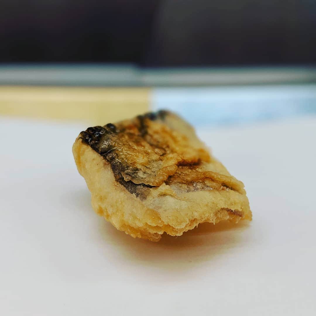 Masayasu Moritaのインスタグラム：「#鱧 #天ぷら #tempura #市原辰也 #四ツ谷グルメ #tokyo #東京 #もりたま飯 #foodie #foodgasm #foodphotography #foodstagram #美食 #delicious #tasty #instafood #グルメ #food #yummy #foodporn #デリスタグラマー #グルメな人と繋がりたい #天ぷら好きな人と繋がりたい」