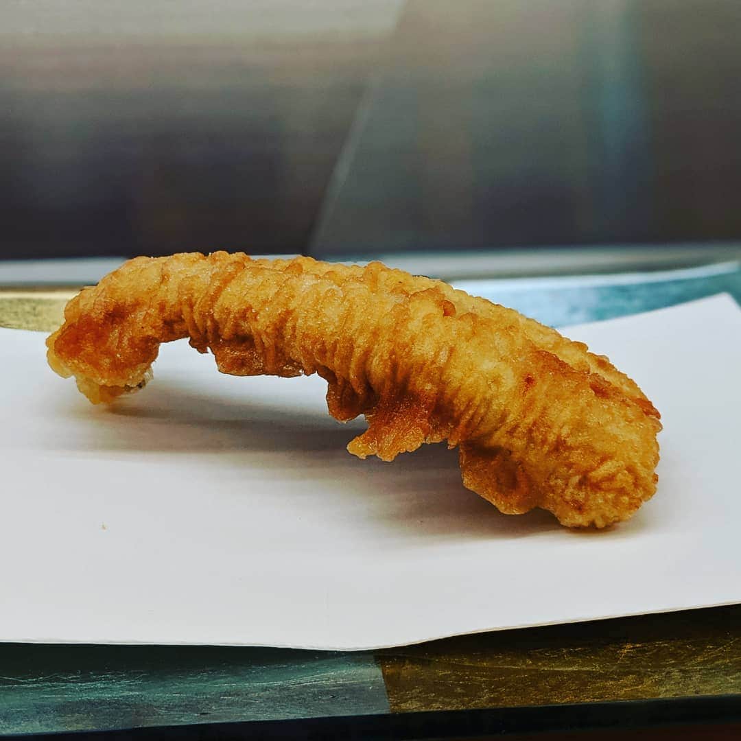 Masayasu Moritaのインスタグラム：「#穴子 #あなご #anago #天ぷら #tempura #市原辰也 #四ツ谷グルメ #tokyo #東京 #もりたま飯 #foodie #foodgasm #foodphotography #foodstagram #美食 #delicious #tasty #instafood #グルメ #food #yummy #foodporn #デリスタグラマー #グルメな人と繋がりたい #天ぷら好きな人と繋がりたい」