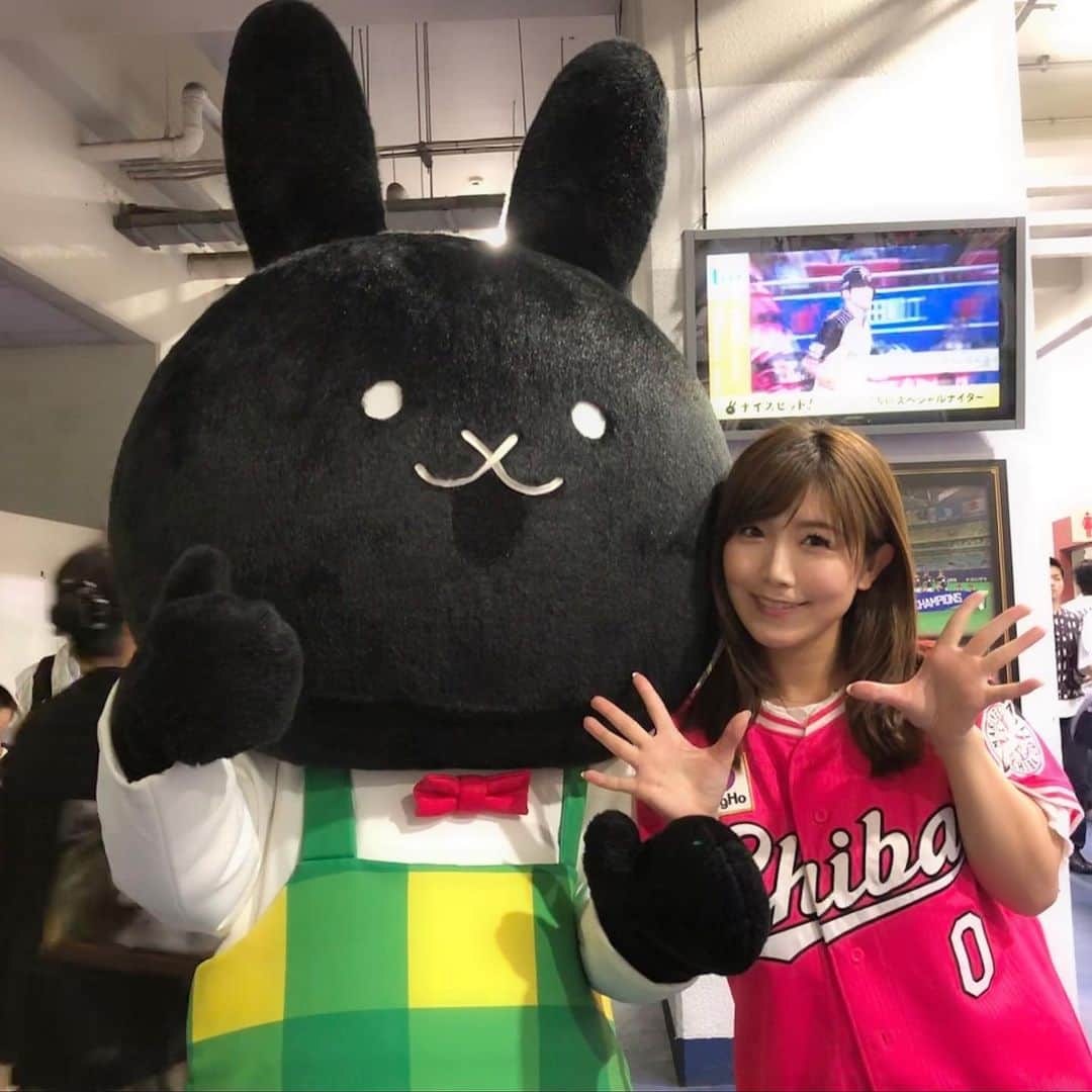 美泉咲のインスタグラム：「オールスター前の前半戦最終日‼️ もう半分終わってしまったのか😨💦 というわけで今日もまりほーできました☺️✨ 行って良かった～🥺✨✨ しばらくマリンスタジアムがなくて寂しい… なのでたくさん遠征してきます🙋‍♀️💨💨 #chibalotte」