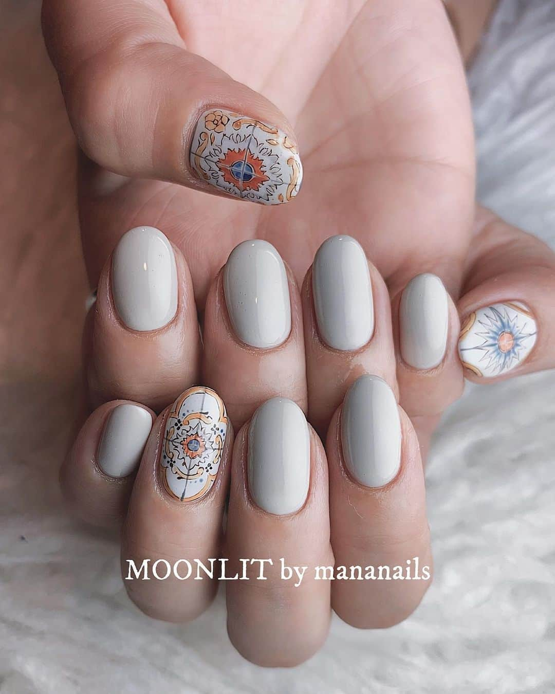 mananailsさんのインスタグラム写真 - (mananailsInstagram)「Tile art ㅤ ☾120min design」7月10日 23時31分 - mananails