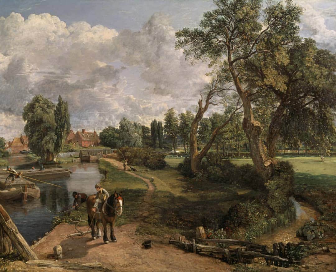 のインスタグラム：「#TateWeather is enjoying the outdoors today. 🍃 How do you plan on spending the rest of your day?  John Constable, Flatford Mill (‘Scene on a Navigable River’) 1816–7」