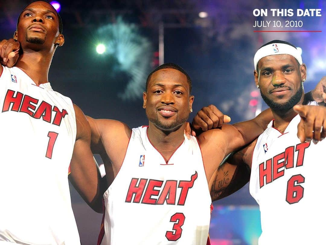 espnさんのインスタグラム写真 - (espnInstagram)「Nine years ago, @kingjames, @dwyanewade and @chrisbosh introduced the world to the Miami Big 3.」7月11日 0時29分 - espn