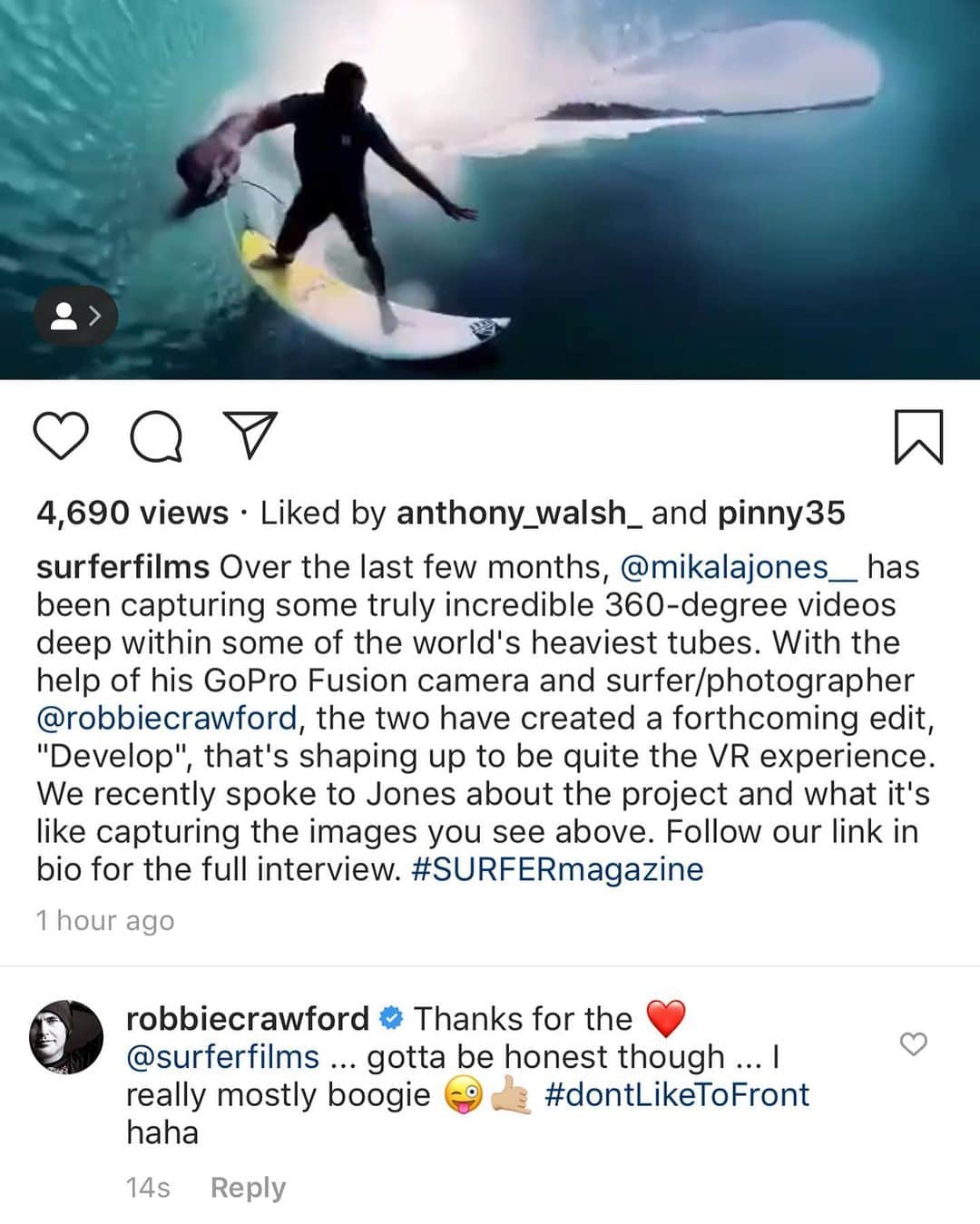 Robbie Crawfordさんのインスタグラム写真 - (Robbie CrawfordInstagram)「I see a lot of surf photographers who were bodyboarders telling some fictional ass stories about their roots ... actually a lot of what I see on here is hyped up fiction ... but I like to keep it real ... yes I am a dick dragger 😂 thanks for the love @surferfilms #gangstasDontDanceTheyBoogie」7月11日 14時16分 - robbiecrawford