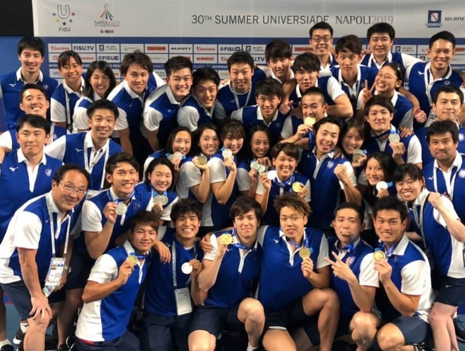 幌村尚のインスタグラム：「タイムも順位もまだまだ。 頑張るのみ！！！ 楽しかった！！！ #Universiade2019 #napoli  #トビウオジャパン」