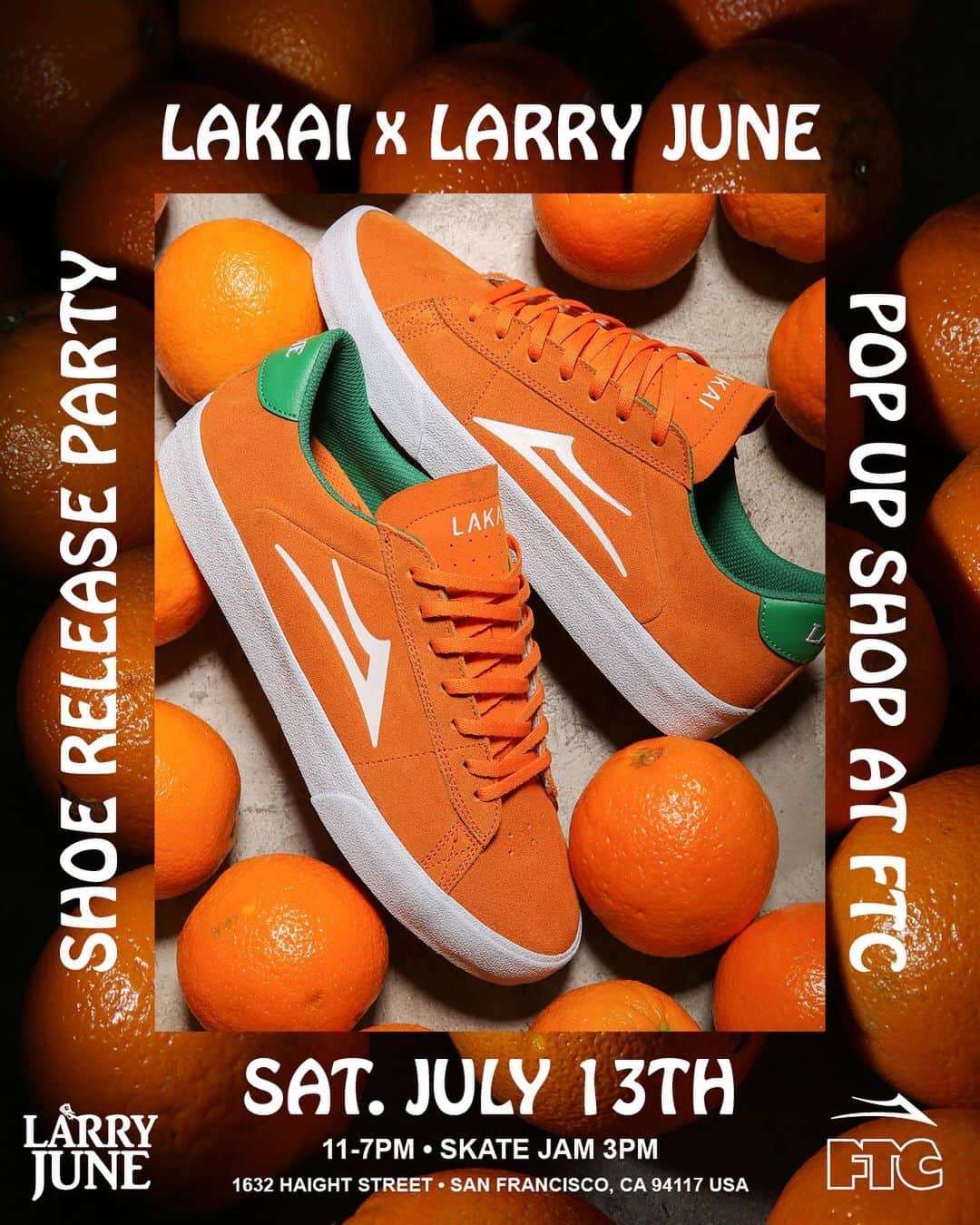 エフティーシーさんのインスタグラム写真 - (エフティーシーInstagram)「@larryjunetfm x @lakailtd shoe release pop up for @larryjunetfm limited shoe- come thru have some OJ with us and grab a pair of shoes」7月11日 7時27分 - ftc_skateboarding