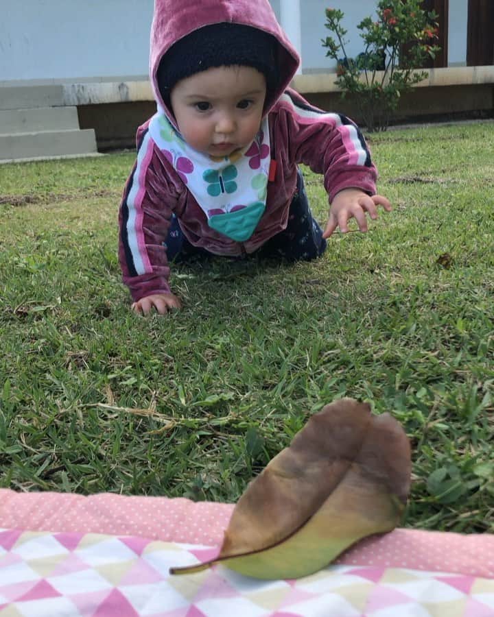 シェイラ・カストロのインスタグラム：「Ninna engatinhou em Saquarema!!! Agora ninguém segura! Liz já já vai atrás!!! #ninnacvailati #8meses #engatinhar」