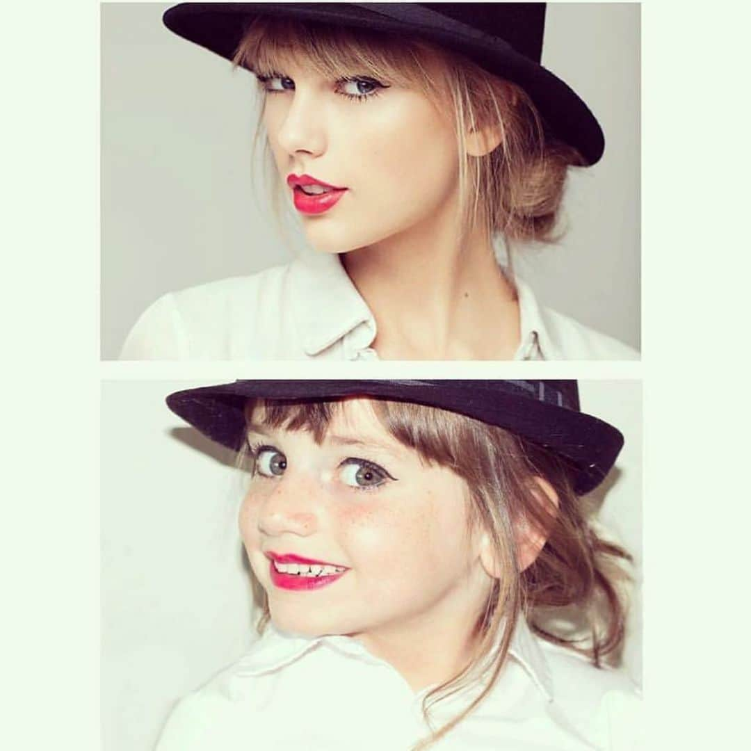 Saraのインスタグラム：「We started Taylor Tuesday’s in July four years ago! It all started with THIS photo when I asked my mom if I can dress up as Taylor. Wow!!! I begged and begged my mom to let me take new photos and she finally said yes! So I’ll have some new ones to share very soon. I can not calm down! 🦋🦋🦋 . . . #lillystaylortuesday #taylorswift #swifties #me #loveralbum #waybackwednesday @taylorswift」