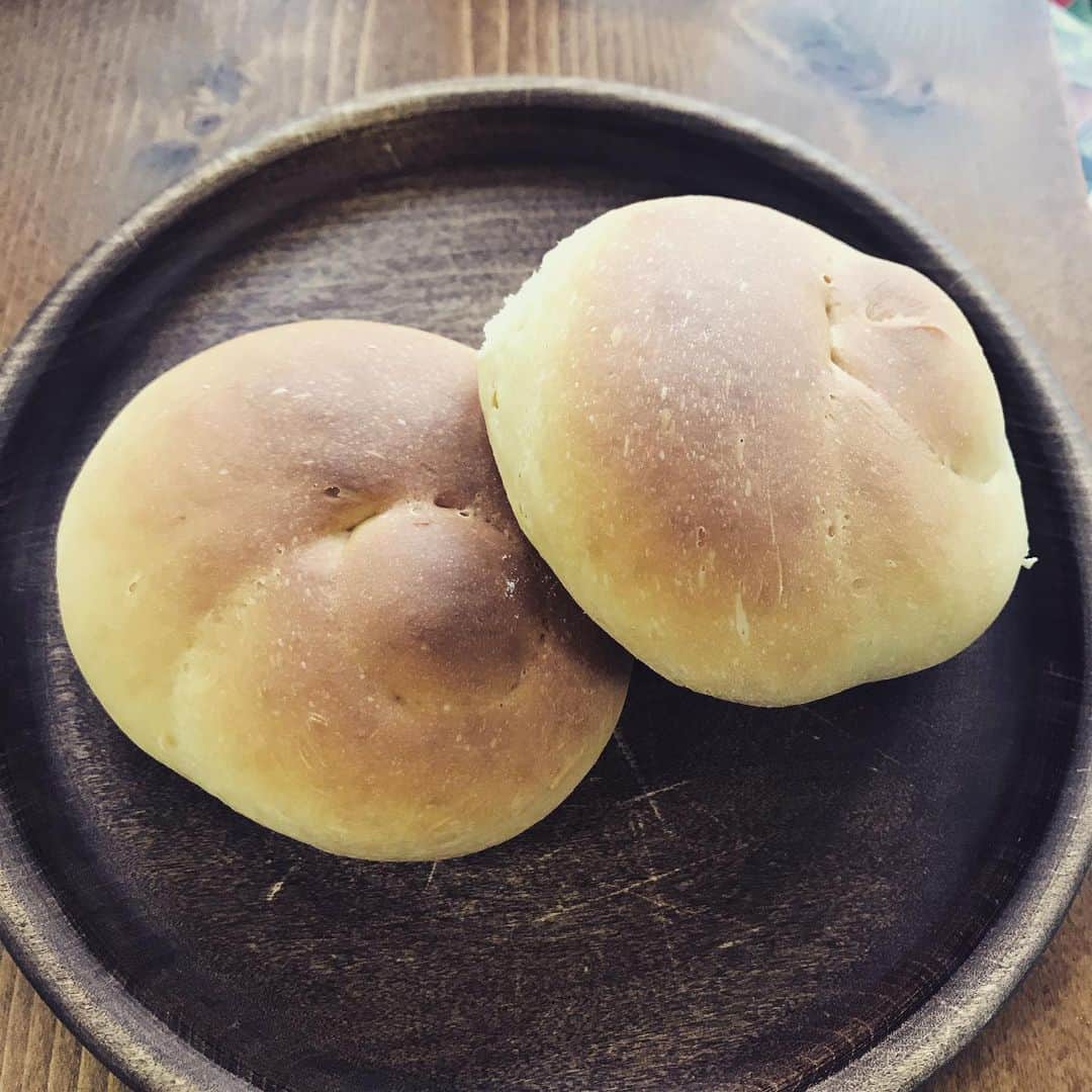栗原まもるのインスタグラム：「豆腐と卵の水分だけで焼いたパン。 諸事情により豆腐の使い道が延期になって賞味期限が切れるのでククパにあったレシピで焼いてみた。 ちょっときめが粗い。 まあ美味しい…けど何と合わせたら正解のパンなのかなー。 バター塗ってもピンとこず。 ジャムでもピンとこず。 しょっぱい系がいいのかしらぁ。 どうなのかしらぁ。」