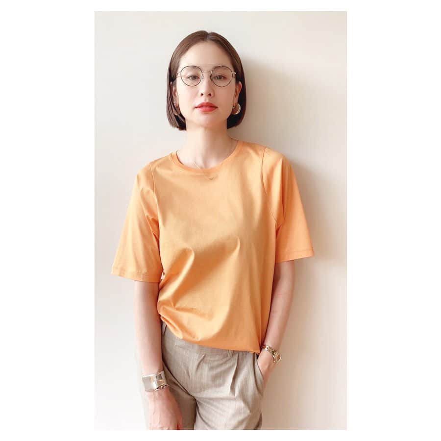 二ノ宮和佳子のインスタグラム：「AEWEN MATOPH @aewen_matoph Crew neck T-sh orange / lime / white /black  #aewenmatoph #イウエンマトフ」