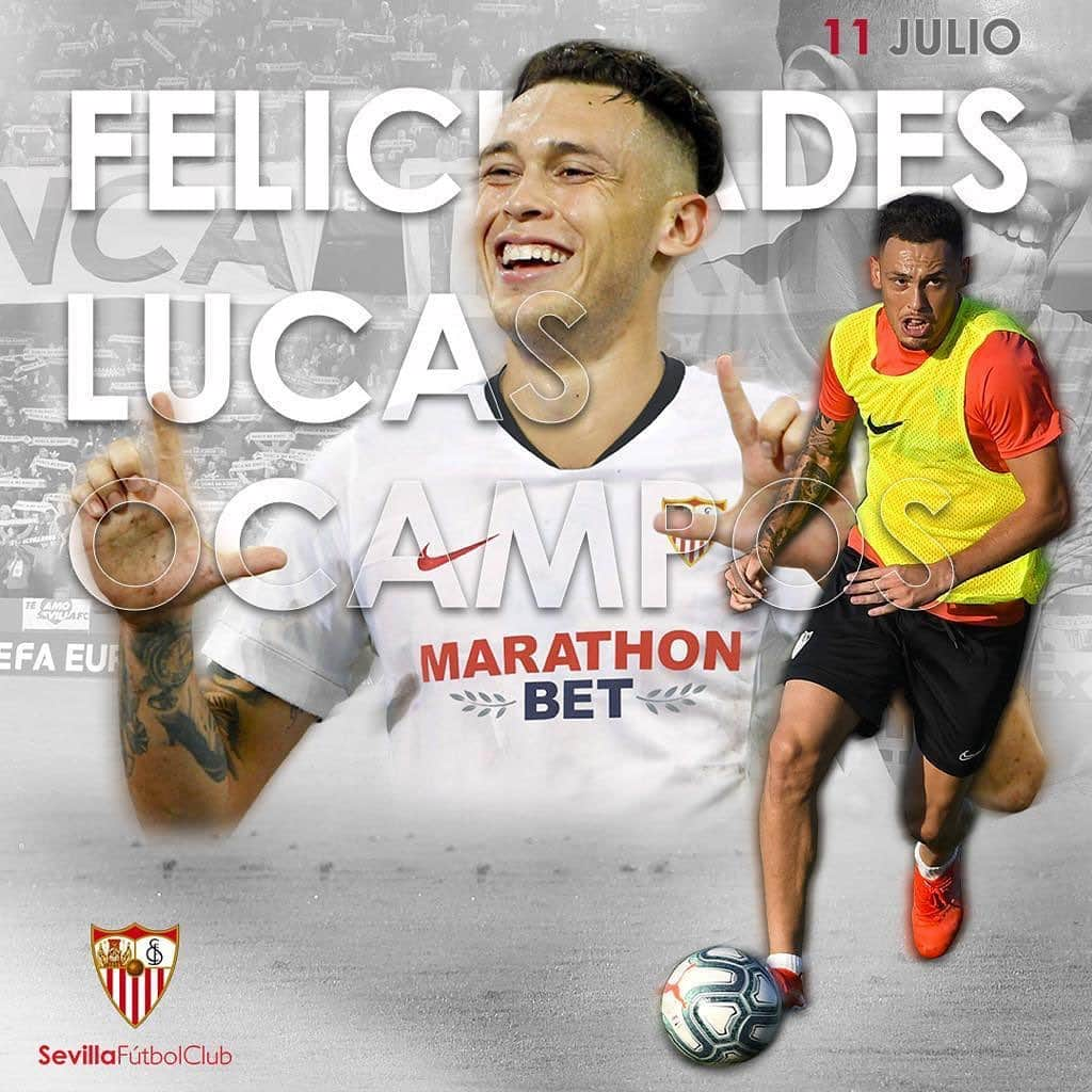 セビージャFCさんのインスタグラム写真 - (セビージャFCInstagram)「🎈¡¡¡Hoy es el cumpleaños de @lucasocampos11!!! 🎂 Muchas felicidades y que disfrutes de tu día.🎉🎁 #happybirthday Lucas‼️ #vamosmiSevilla #WeareSevilla」7月11日 17時22分 - sevillafc