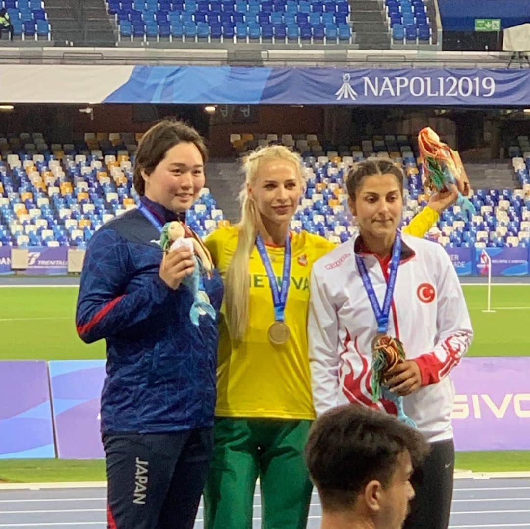 北口榛花さんのインスタグラム写真 - (北口榛花Instagram)「Universiade2019 Napoli  60m15 2nd 🥈  I could not get gold but I enjoyed that time. Thank you very much,Japanese team,my coach Seky and his family.  Good start for stay Europe!!!! #sekyteam #oštěp #javelin #javelinthrow #やり投げ  応援ありがとうございました！！」7月11日 18時01分 - giantbaby_paru