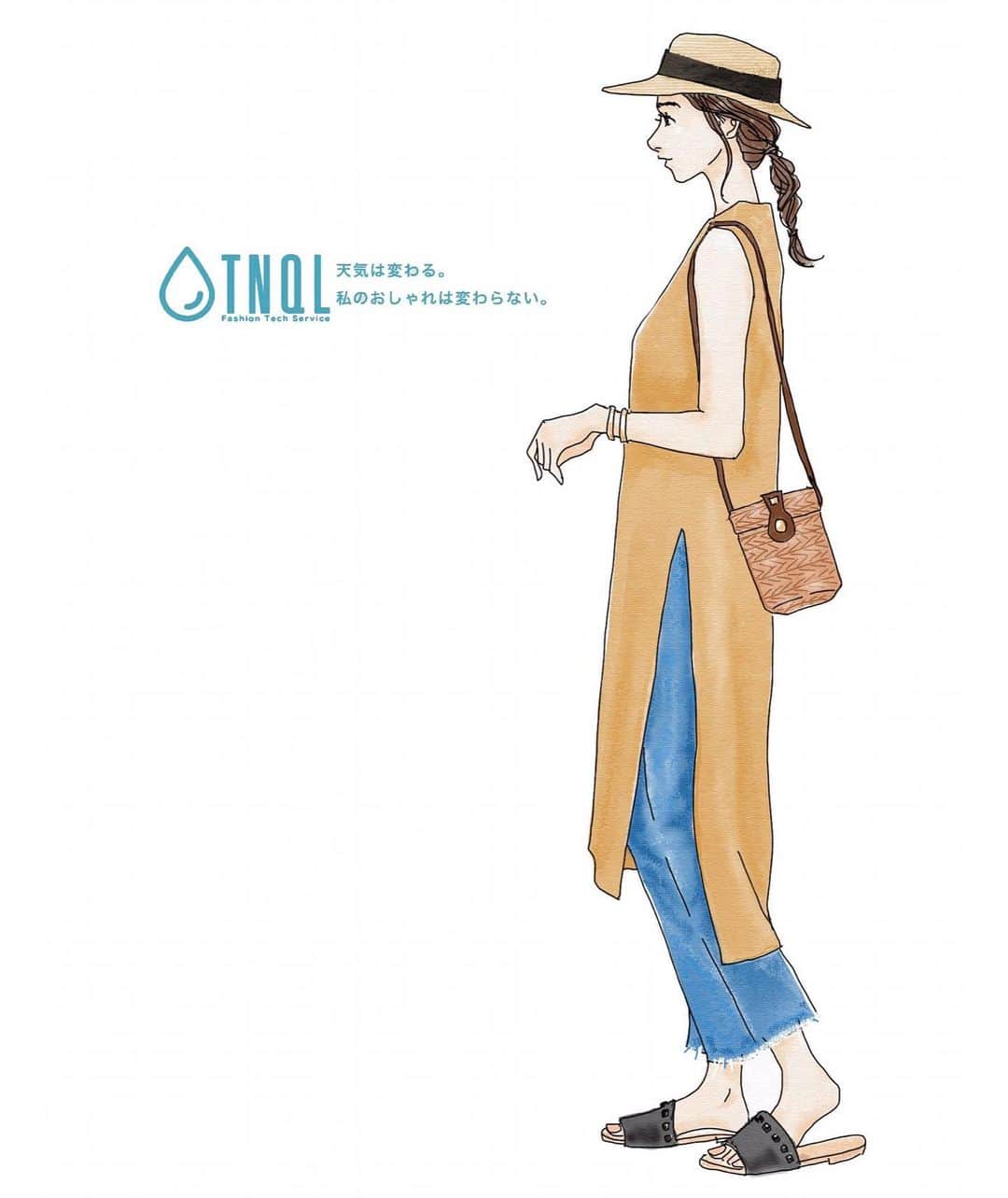 saekoのインスタグラム：「. その日のお天気に合わせたコーディネートをイラストでご提案するwebサービス @tnql_official さんにて、夏コーデのイラストを少しですが追加で描かせていただきました✍️ 他のイラストレーターさんの素敵なコーディネートもたくさんご覧いただけますので、ぜひチェックしてみてください✨ 詳細は @tnql_official さんにてご確認くださいませ〜 . いいねやコメント本当にありがとうございます。 お返事が遅れていてスミマセン😭 #tnql#テンキュール#イラスト#ファッションイラスト#コーディネート#イラストレーター#夏コーデ#カジュアルコーデ#大人コーデ#デニムコーデ#ワンピース#デニム#レイヤードスタイル#サンダルコーデ#まとめ髪#ヘアアレンジ #draw#drawing#fashionsketch#illustgram#イラストグラム」