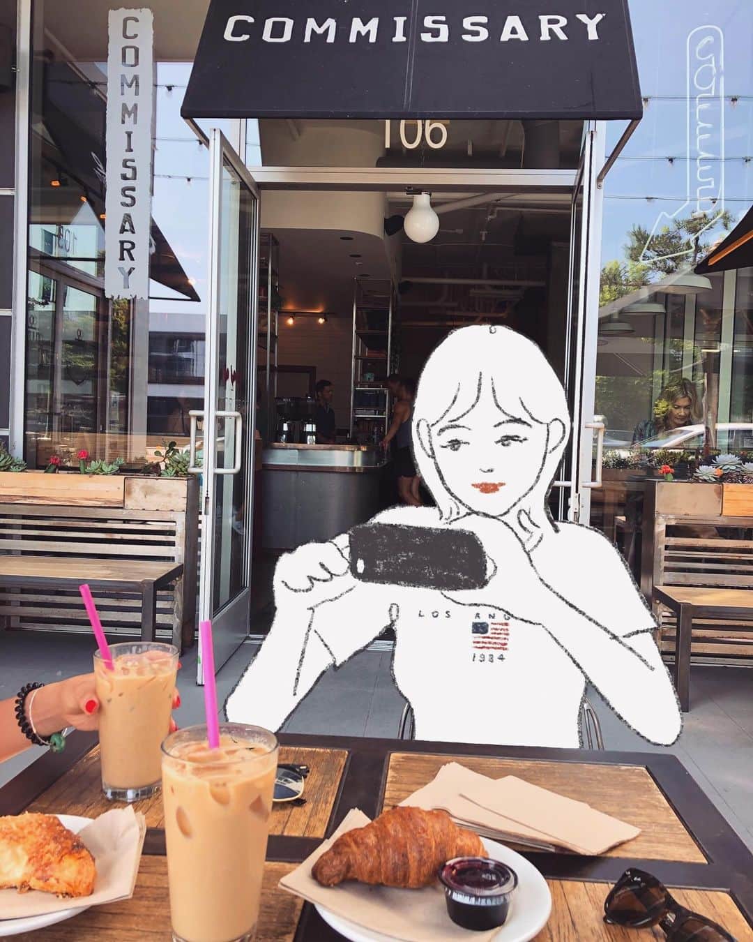 Apricots Artのインスタグラム：「去年の夏に想いを馳せています🍊 ーロサンゼルス編ー #センチメンタルジャーナル Illusted by Mina」