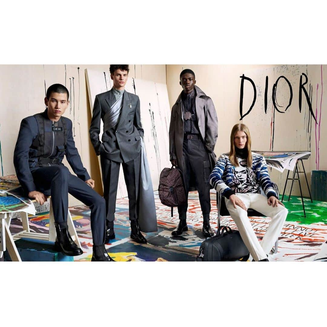 キム・ジョーンズさんのインスタグラム写真 - (キム・ジョーンズInstagram)「@dior Winter campaign shot by Steven Meisel art direction @ronnie.cooke.newhouse styling @themelanieward hair @guidopalau make up @patmcgrathreal casting @shelleydurkancasting  set design @maryhoward_setdesign featuring the artwork of @raydog699 #raymondpettibon  @misslucybeeden collection now in stores !」7月11日 19時56分 - mrkimjones