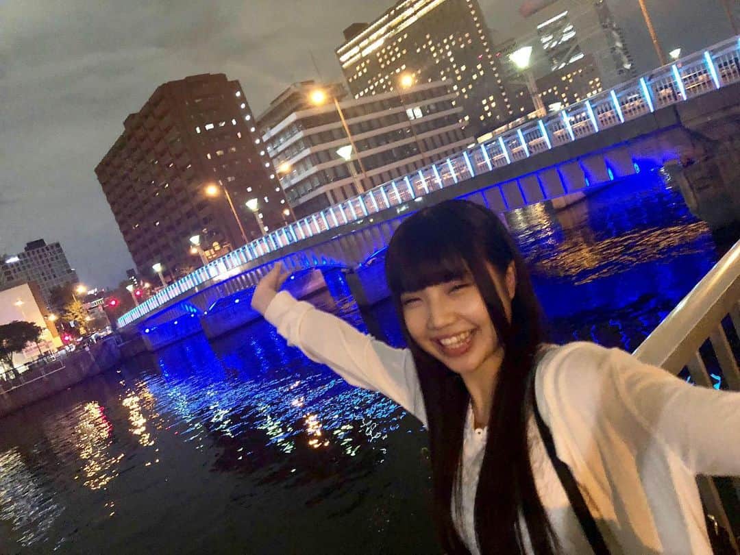 北川愛乃さんのインスタグラム写真 - (北川愛乃Instagram)「わぁーーー✨  素敵な場所だねーー💗  キレイだなぁ✨  #SKE48 #夜景 #キレイ #橋 #川 #彼女感」7月11日 20時08分 - kitagawayoshino