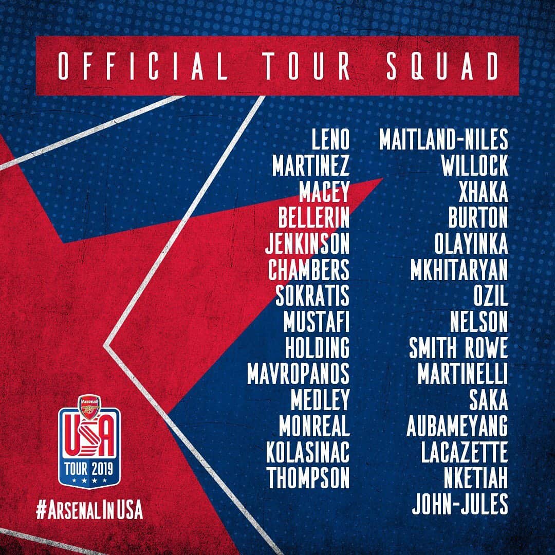 アーセナルFCさんのインスタグラム写真 - (アーセナルFCInstagram)「🚨 Here’s our confirmed squad for #ArsenalinUSA 🇺🇸 #arsenal #afc #america #coyg #gunners」7月11日 20時10分 - arsenal