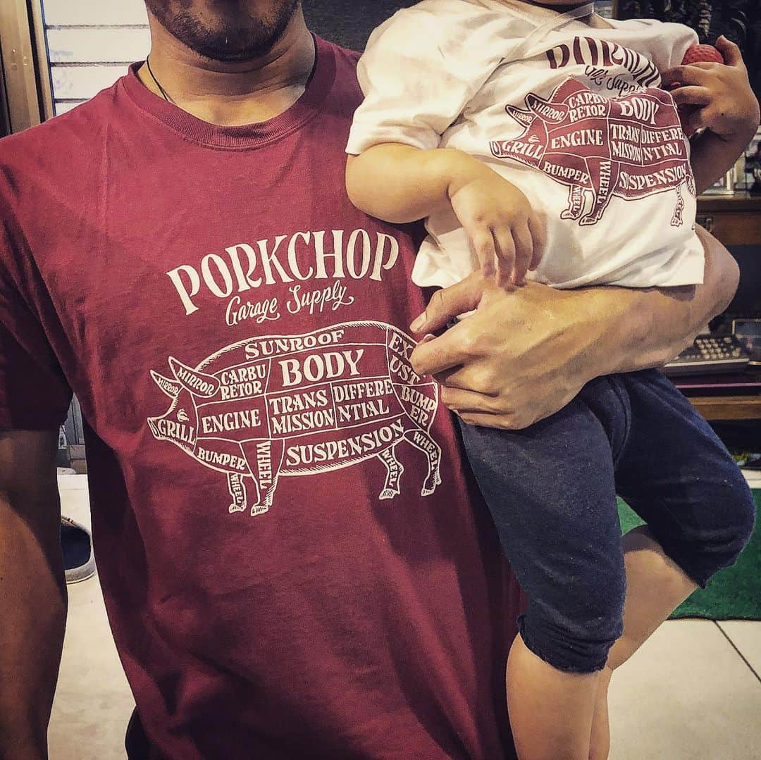 祖父江大輔のインスタグラム：「#お揃い#porkchop#porkchopgaragesupply」