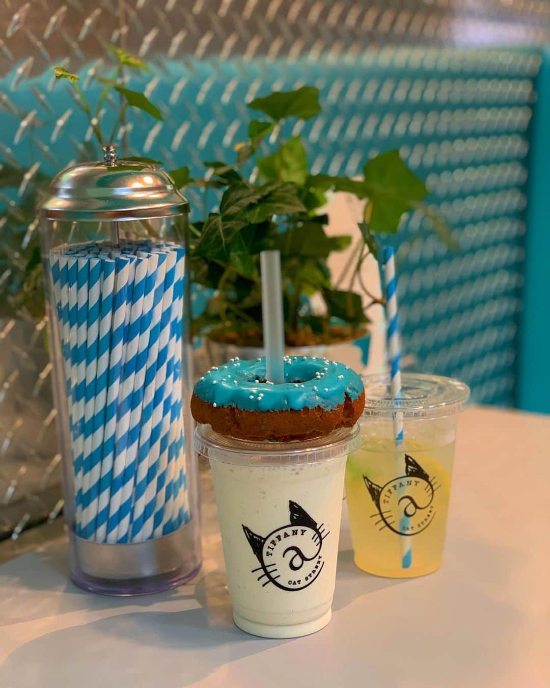 平山美春さんのインスタグラム写真 - (平山美春Instagram)「期間限定でオープンしてるティファニーカフェへ🍰☕️✨ 朝食…ではなく、おやつタイムを🧁✨ . 東京オリジナルのキャットストリートのロゴや、限定商品も💓🌸ほんとに可愛かった〜😍✨ 2枚目🔜のドーナツをドリンクの上に乗せて撮るのが可愛い💓 . ティファニーブルーはテンション上がるね✨😍 @tiffanyandco . #tiffany #tiffanyandco  #tiffanycafe #tiffanycatstreet #tiffanyblue  #jewelry #fashion #cafe #harajuku #tokyo #japan #limited #donuts #sweet #ティファニー #ティファニーカフェ #キャットストリート #原宿」7月11日 21時26分 - miharuhirayama