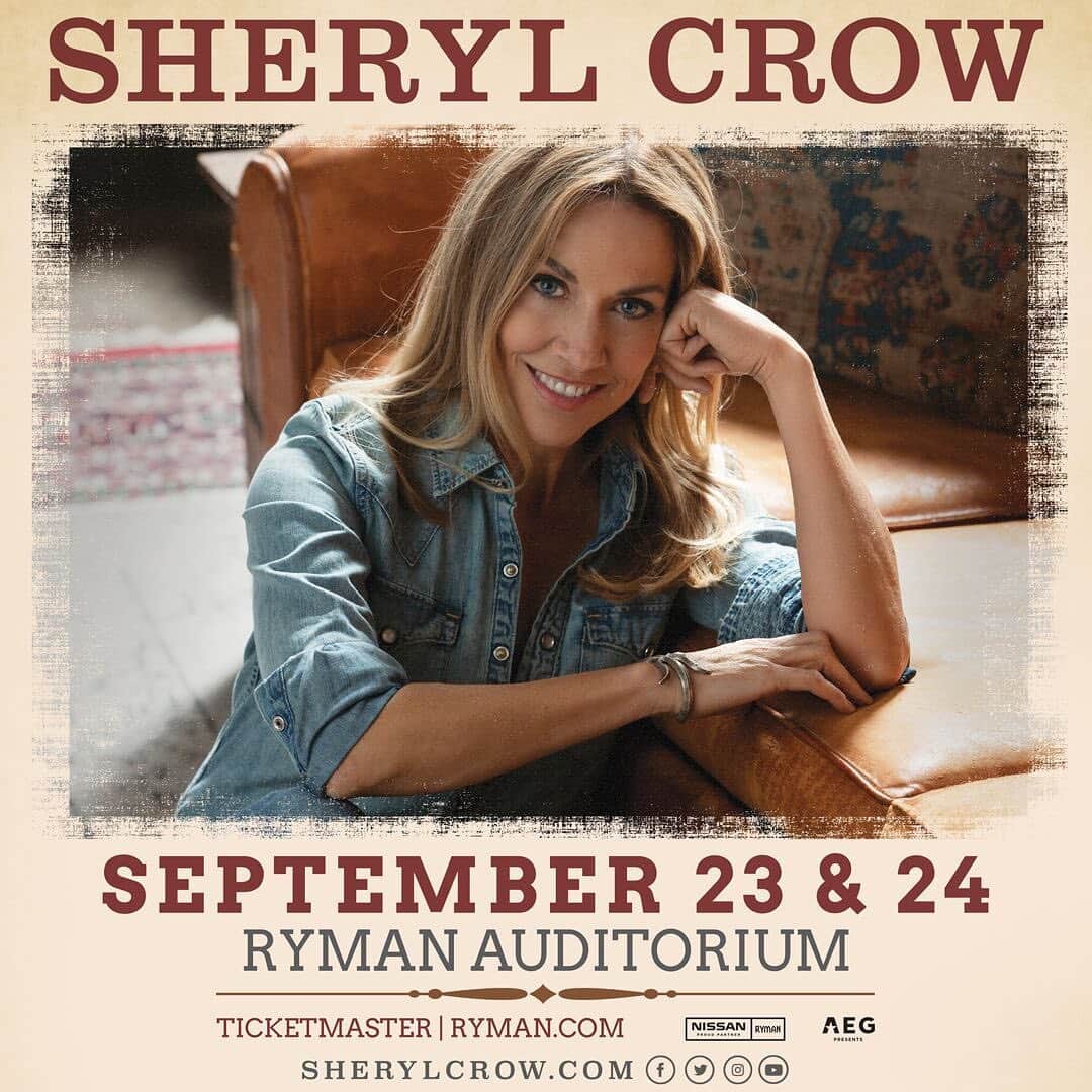 シェリル・クロウさんのインスタグラム写真 - (シェリル・クロウInstagram)「#Nashville!  We’ve added a second show at @theryman. Tickets go on sale 10am tomorrow! 🎫🎸❤️」7月12日 9時10分 - sherylcrow
