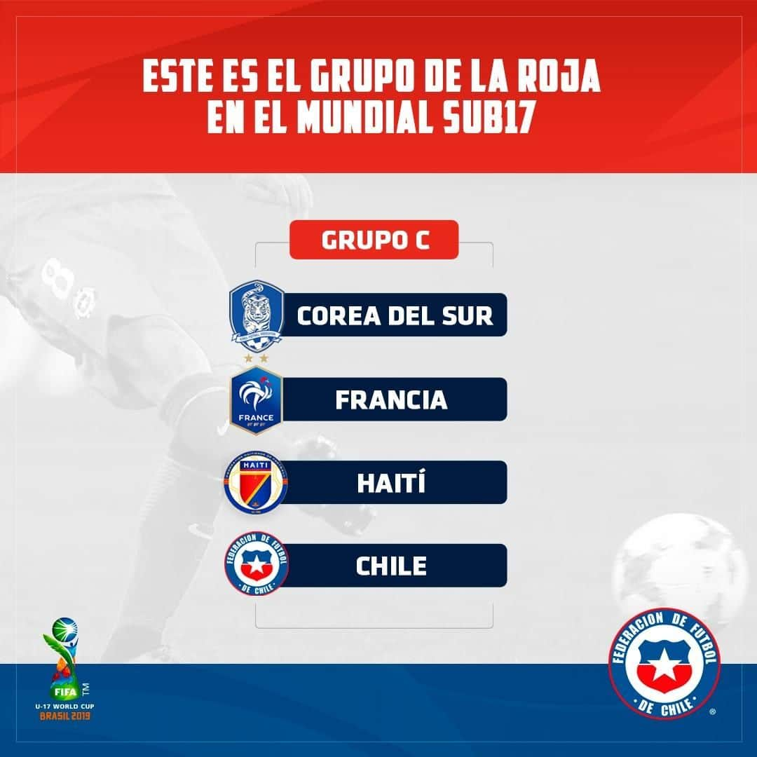 サッカーチリ代表チームさんのインスタグラム写真 - (サッカーチリ代表チームInstagram)「🌎 Hoy se realizó el sorteo del Mundial Sub 17 de Brasil 🇨🇱 Revisa quiénes serán los rivales de #LaRojaSub17  #U17WC」7月12日 0時48分 - laroja