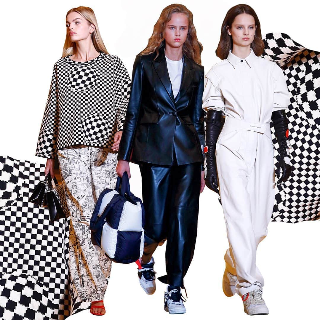 Saks Fifth Avenueのインスタグラム：「JUST IN: @virgilabloh dominated the runway this season at his @off____white Fall 2019 show which featured the checkerboard print, luxe leather and the utility jumpsuit. Shop the collection now at Saks. #SaksStyle」