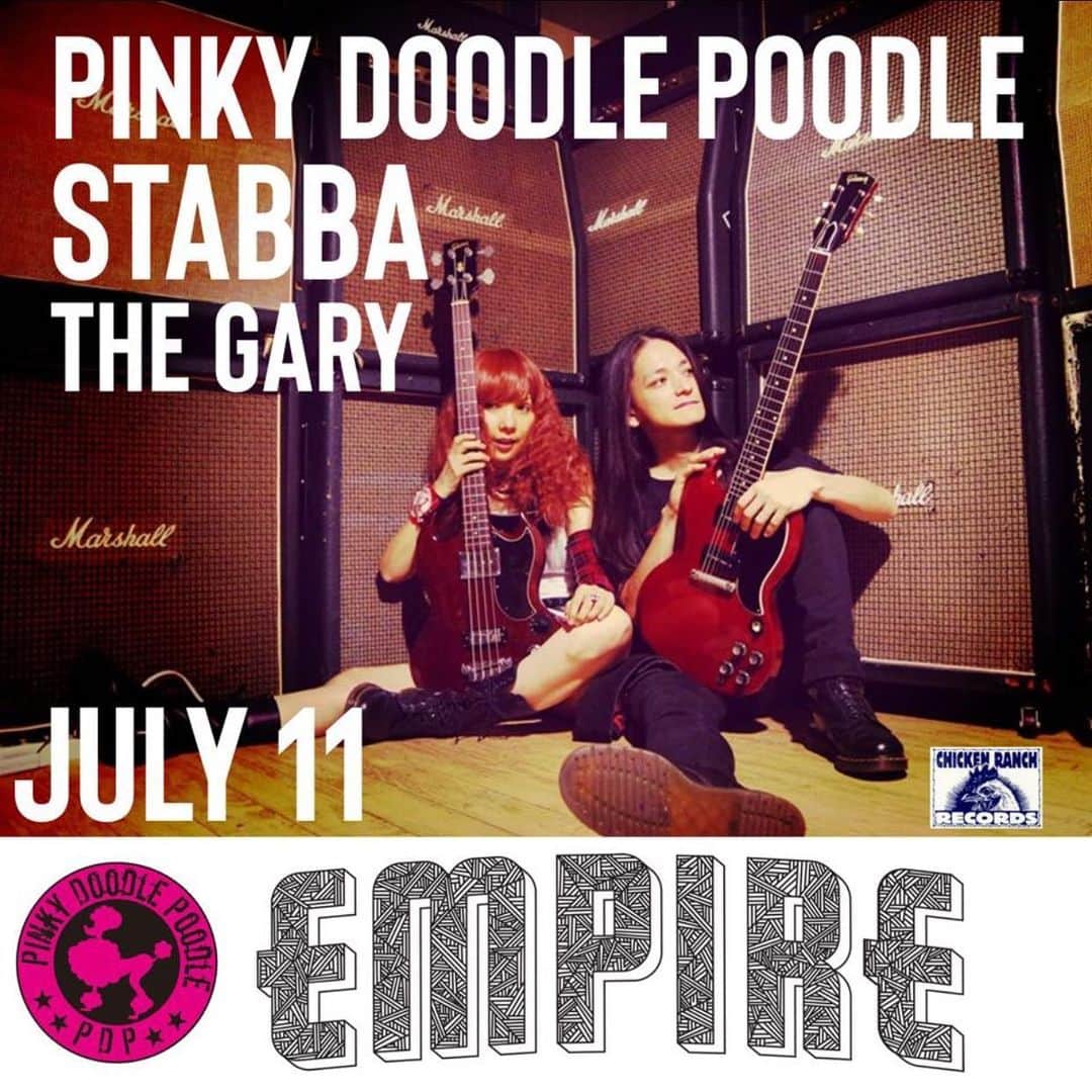 PINKY DOODLE POODLEさんのインスタグラム写真 - (PINKY DOODLE POODLEInstagram)「Tonight, THURSDAY night, we have a gig in Austin, TX @ Empire Control Room !!! Yea!! We’re back to Austin!! Come and join us!! . Upcoming PDP gigs :  THU 7/11 Austin, TX @ Empire Control Room SAT 7/13 Ruston, LA @ Sundown Tavern  FRI 7/19 Athens, GA @ Little Kings “Slop Fest” SAT 7/20 Columbia, SC @ Art Bar . . . #pinkydoodlepoodle  #pdp  #ustour2019  #highenergyrocknroll  #livemusic #rockmusic #rock #rockband  #japanese  #ustour #livetour  #tourlife #musicianlife #musician #gibsonguitars #gibsonbass #gibson #eb3 #lespaul #marshallamps #vintage #femalebassist #femalevocalist」7月12日 2時38分 - pinkydoodlepoodle