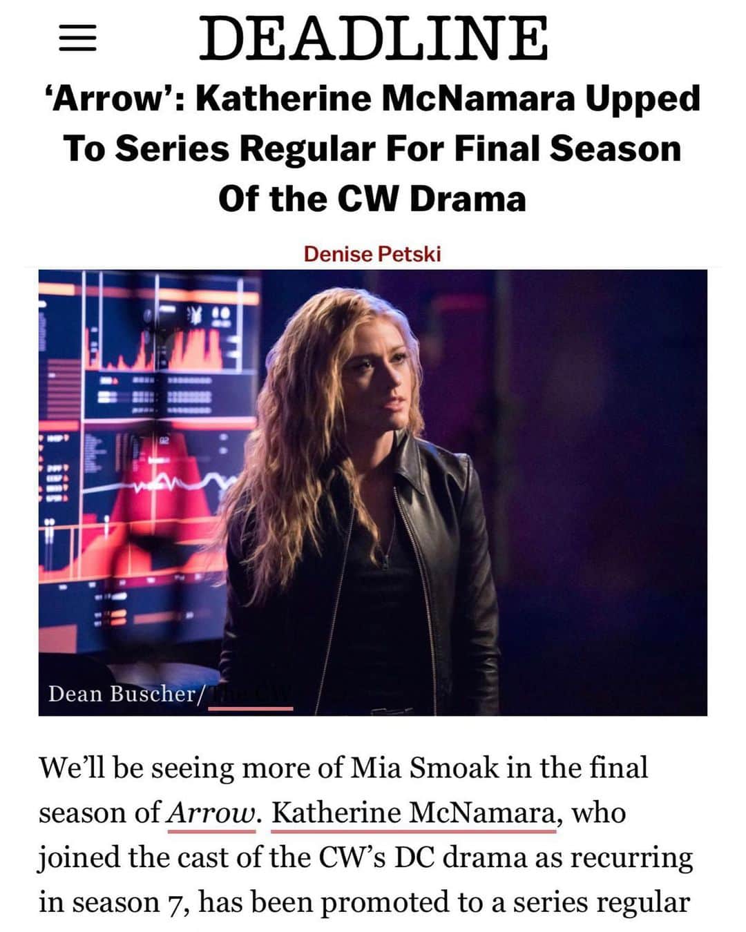 キャサリン・マクナマラさんのインスタグラム写真 - (キャサリン・マクナマラInstagram)「So stoked to be back as #MiaSmoak for #Arrow’s final season! 🏹💚 Thanks @deadline! @cw_arrow @thecw https://deadline.com/2019/07/arrow-katherine-mcnamara-promoted-series-regular-final-season-the-cw-drama-1202644818/」7月12日 3時42分 - kat.mcnamara