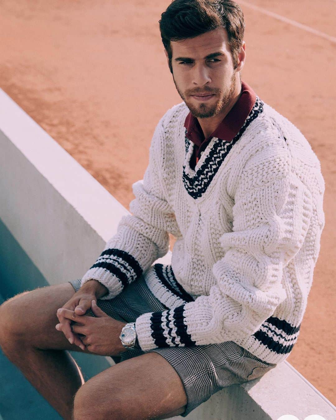 カレン・ハチャノフのインスタグラム：「GQ China 🇨🇳 July issue!!✌🏻🎾 📸Simon Lipman(LGA Management)」
