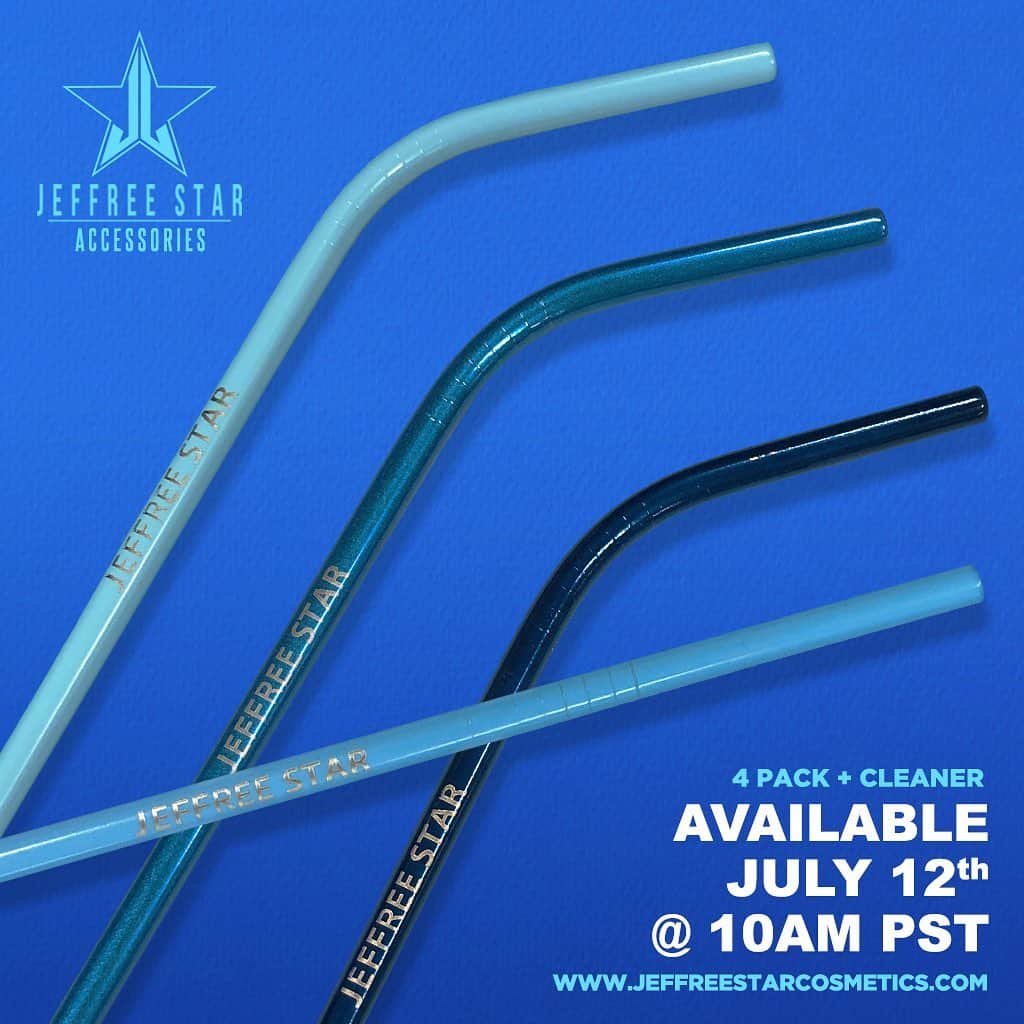 Jeffree Star Cosmeticsさんのインスタグラム写真 - (Jeffree Star CosmeticsInstagram)「TOMORROW. 💖 Introducing new #jeffreestarapproved metal straws in new colors!! Available with the restock of our #Jawbreaker palette! 🍭 Tomorrow at 10AM PST / 1PM EST 💛 #jeffreestarcosmetics #metalstraw」7月12日 7時47分 - jeffreestarcosmetics