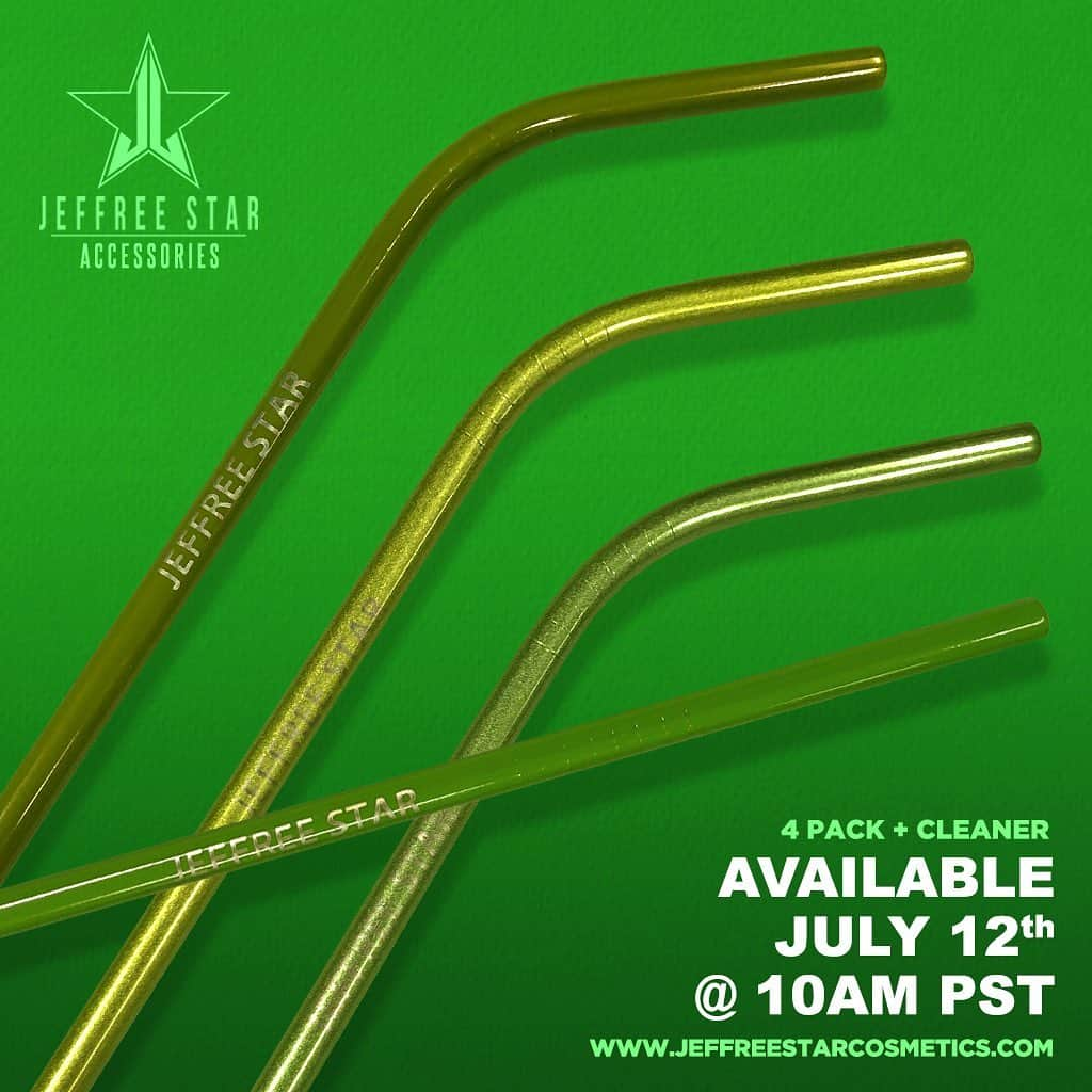 Jeffree Star Cosmeticsさんのインスタグラム写真 - (Jeffree Star CosmeticsInstagram)「TOMORROW. 💖 Introducing new #jeffreestarapproved metal straws in new colors!! Available with the restock of our #Jawbreaker palette! 🍭 Tomorrow at 10AM PST / 1PM EST 💛 #jeffreestarcosmetics #metalstraw」7月12日 7時47分 - jeffreestarcosmetics