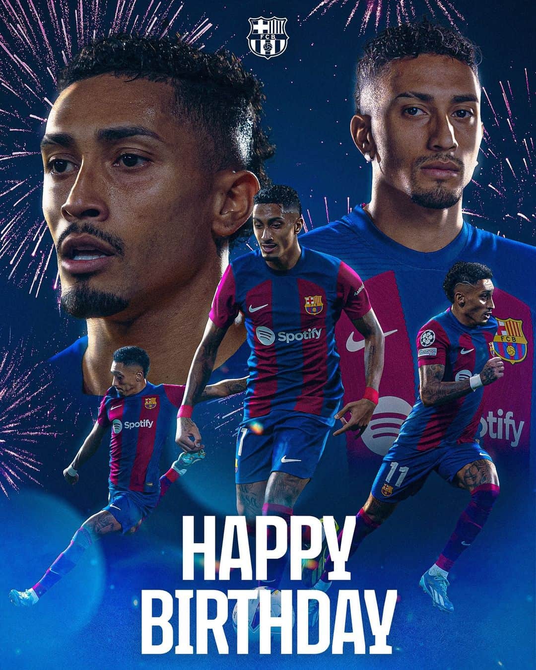 FCバルセロナのインスタグラム：「Happy birthday, Raphinha! 🎂 Per molts anys! | ¡Muchas felicidades! 🎁🥳」