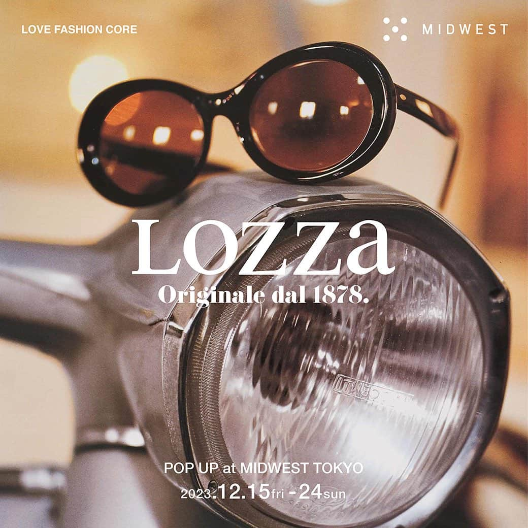 MIDWEST TOKYO WOMENさんのインスタグラム写真 - (MIDWEST TOKYO WOMENInstagram)「. 【POP UP EVENT】 この度、イタリア最古のアイウェアブランド“LOZZa"のポップアップイベントをミッドウエスト東京店で12月15〜24日に開催します。  1878年に誕生したイタリア最古のアイウェアブランド「LOZZa」(ロッツァ)が日本に本格上陸します。140年以上にわたり培ってきた専門知識と技術、そしてイタリアならではのデザインセンスによって作られるアイウェアは、本国をはじめ全世界でカルト的な人気を誇ります。 今回のポップアップでは、ブランドを代表する定番モデルや、秋冬にピッタリなライトカラーレンズのサングラスなど、最新のコレクションをいち早くご紹介いたします。 またクリアレンズを装着し、そのまますぐに伊達メガネとして使える仕様のオプティカルフレームも販売いたします。  皆様のご来店を心よりお待ちしております‼︎  #midwest #ミッドウエスト #セレクトショップ  #アイウェア  #サングラス  #メガネ  #eyewear  #lozza  #ロッツァ」12月14日 17時55分 - midwest_tw