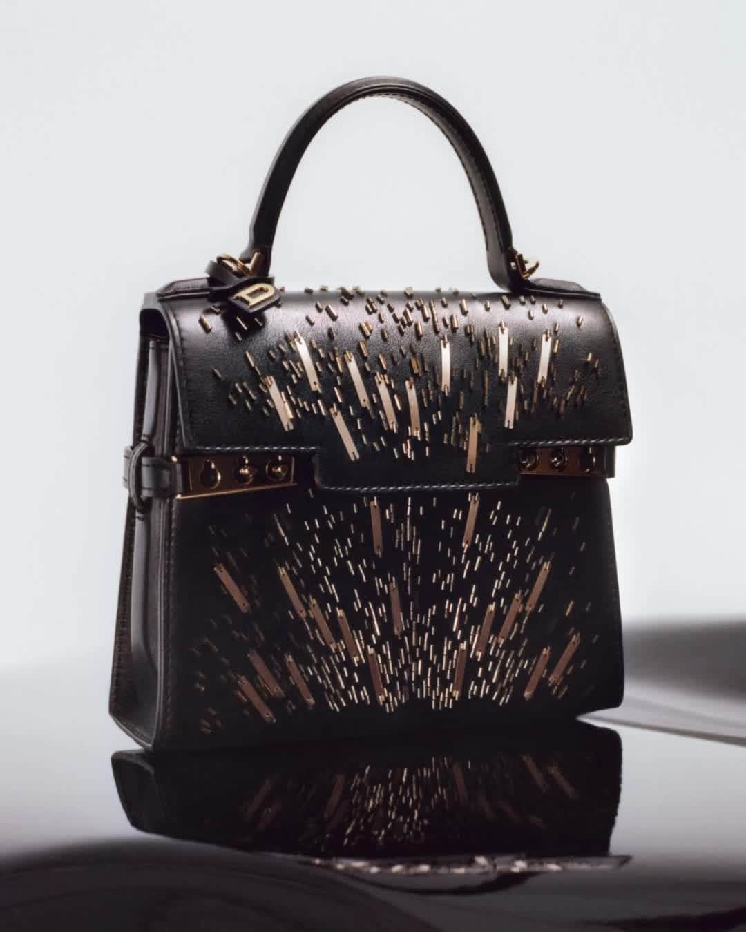 デルボーのインスタグラム：「A little illumination. ⁣ ⁣ A cascade of firework hand-embroidery applied to supple calf leather. The Tempête Small Firework captures the feeling of wonder and enchantment of the holiday season.⁣ ⁣ #Delvaux」