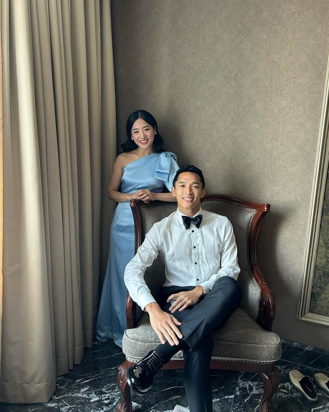 仲川遥香のインスタグラム：「Foto bareng sama @jonatanchristieofficial 😊 Shania aku ijin posting ya wkwkwk😂💓 @shanju   #indonesia #jakarta #japan #weding #ジャカルタ生活 #ウエディング #仲川遥香」