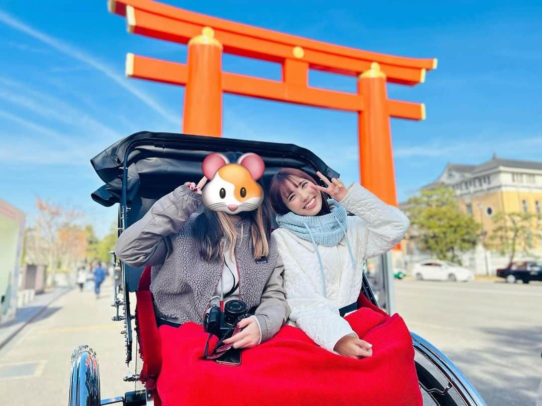 幹葉（スピラ・スピカ）のインスタグラム：「おハム🐹と人力車☀️ #京premiumlive #京プレ #スピラスピカ #京都 #kyoto #人力車 #えびす屋」