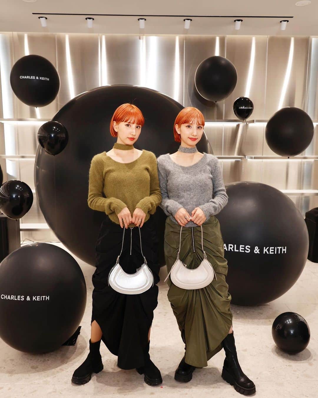 谷奥えり（えまえり）のインスタグラム：「CHARLES & KEITH Omotesando opening party♡  良く通ってた場所にCHARLES & KEITHが出来て嬉しい☺️ これからふらっと寄れるので またお買い物しに行こうと思います♡  洋服は上下共に　@sorin__official   #CHARLES & KEITH #チャールズアンドキース表参道店 #twins」