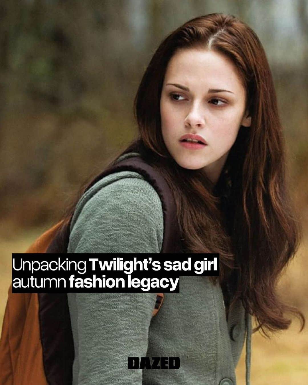 Dazed Magazineのインスタグラム：「“I guess it gave me permission to be less ‘sexy’ and more androgynous,”⁠ ⁠ From earthy button-downs and flannel overshirts to Converse with everything, here’s how Twilight became an unexpected fashion film that redefined cool girl style for a generation ✨️⁠ ⁠ Tap the link in bio to read more 🔗⁠ ⁠ ✍️ @slwilson⁠ 📸 Still from Twilight (2008)⁠ ⁠ #DazedFashion⁠」
