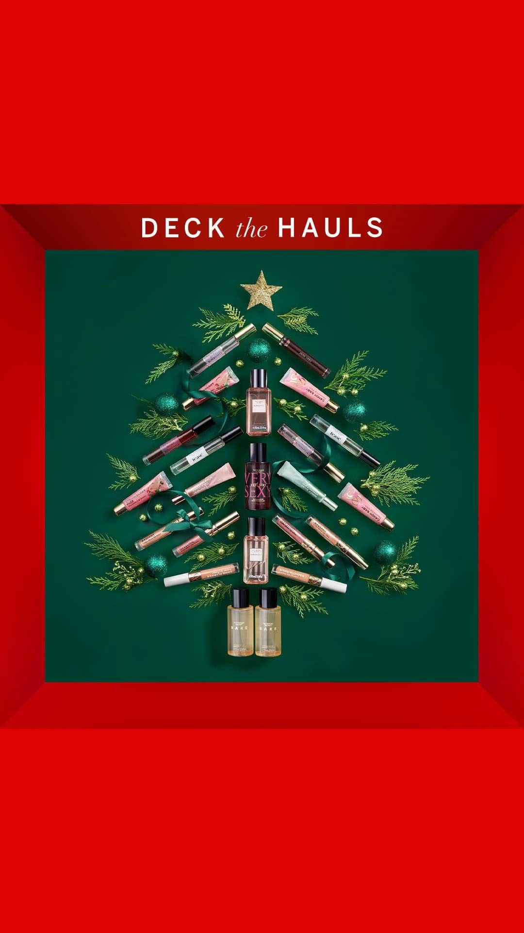 ヴィクトリアズ・シークレットのインスタグラム：「Little in size, big in impact. Deck the Hauls continues with Buy One, Get One FREE on select Beauty Minis & Small Accessories. P.S. Order NOW to get it in time with Standard Shipping or FREE 2-Day Shipping on $125+ orders.」
